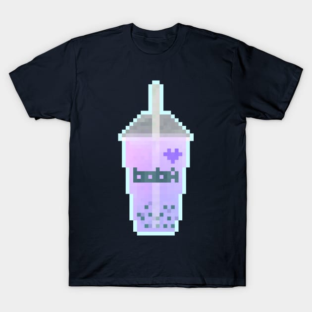 Pixel Boba - Berry Mint T-Shirt by dbnibbles